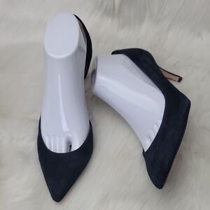 J.CREW Navy Blue Suede d'Orsay Office Party Professional Pointed Toe Heels 8.5